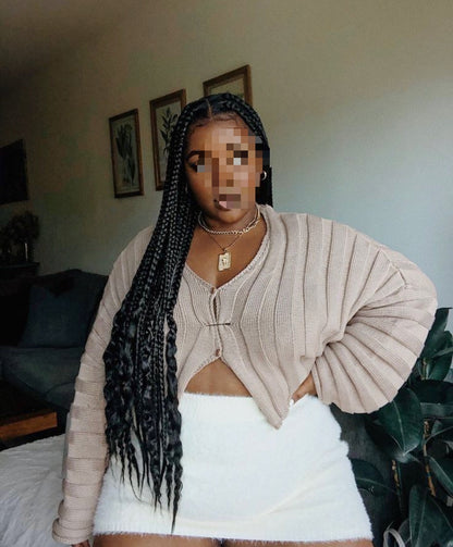 KNOTLESSBRAID - BOX BRAID - SENEGALAISE BRAID - FRENCH CURL (Sans mèches)