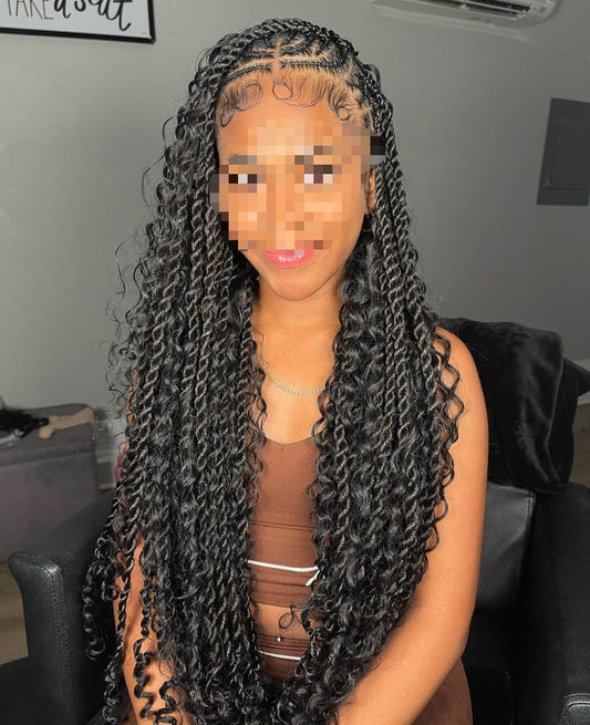 BOHO BRAIDS - FULANI BOHO BRAIDS - ISLAND TWIST- BOHO FRENCH CURL  (sans mèches)